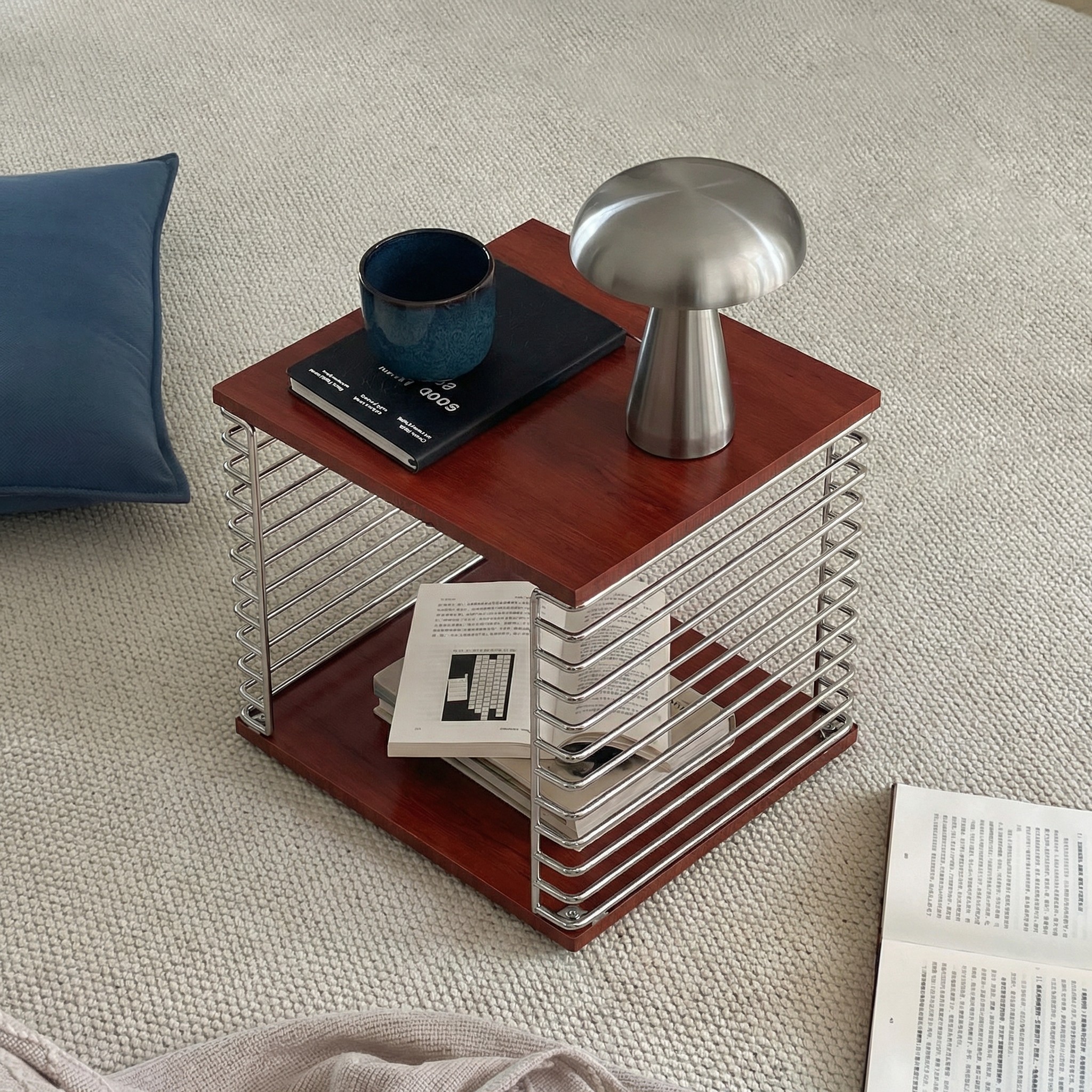 中古实木可移动边几家用客厅沙发边柜不锈钢创意组合置物架床头柜,住宅家具,角几/边几,淘宝优惠券,粉丝福利购,淘宝优惠卷