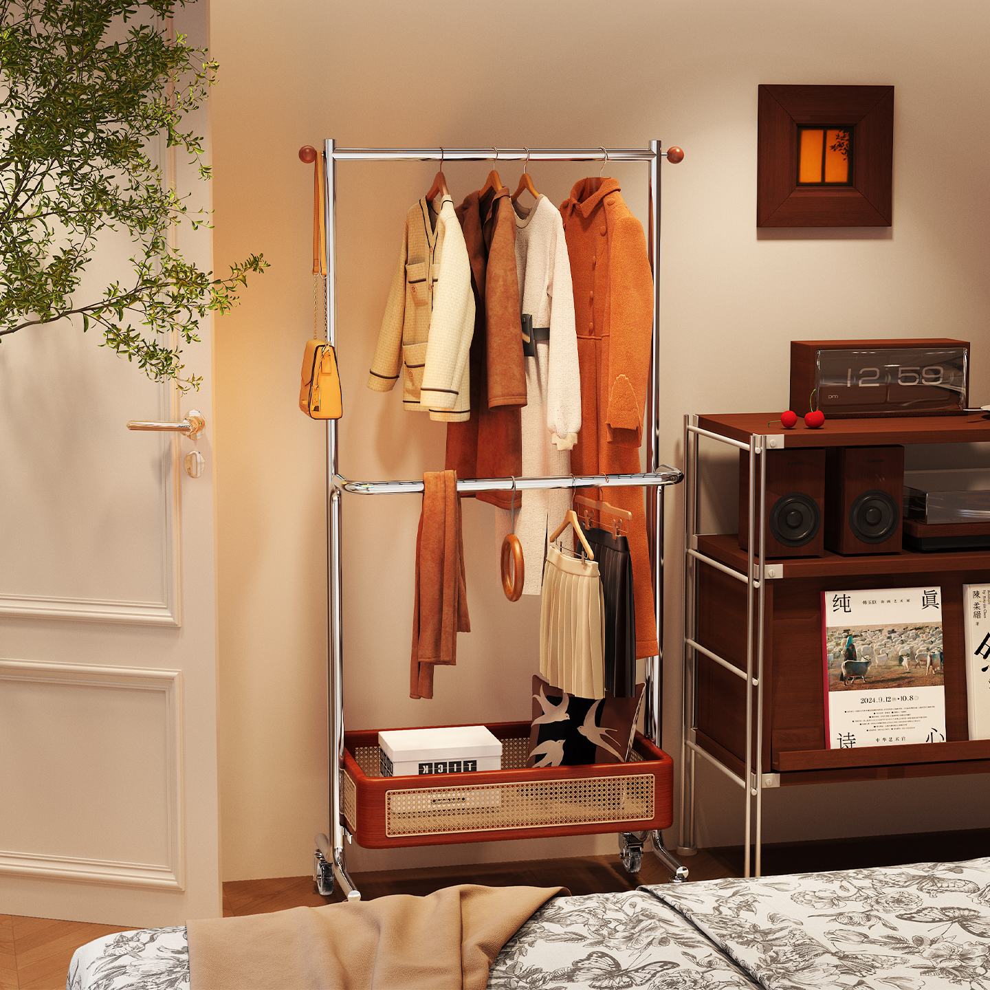 a生落地挂衣架卧室衣帽架置物架