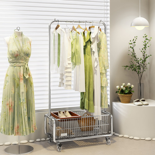 a生新款不锈钢服装店橱窗展示架