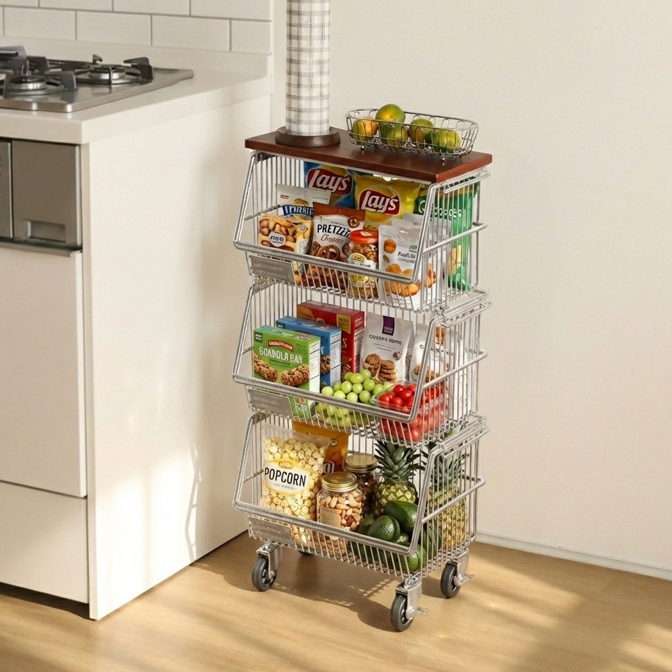 不锈钢厨房置物架子落地多层蔬菜水果收纳架多功能零食收纳柜推车,厨房/烹饪用具,厨房置物架/置物柜/角架,淘宝优惠券,粉丝福利购,淘宝优惠卷