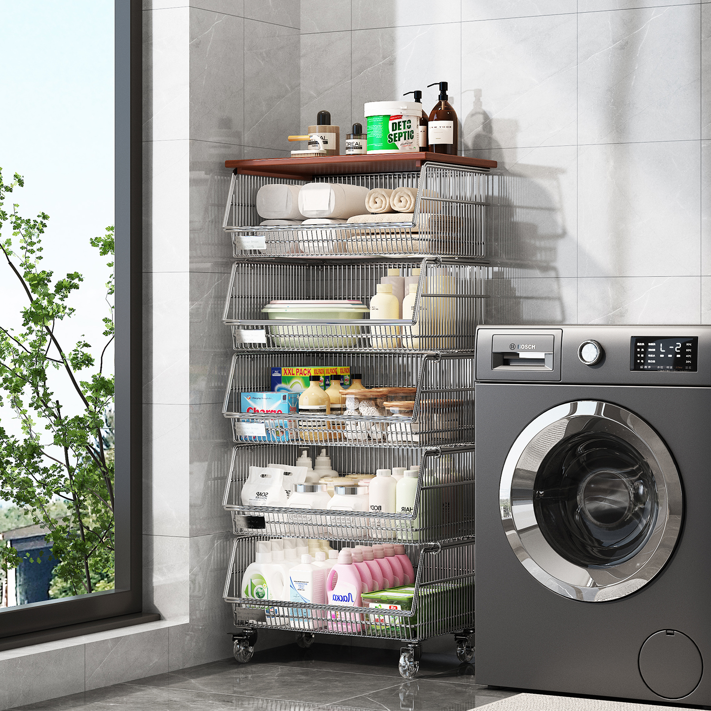 a生阳台收纳神器不锈钢置物架