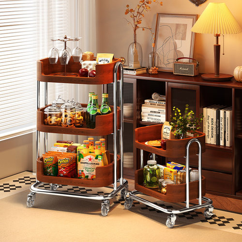 a生中古三层圆角零食收纳架