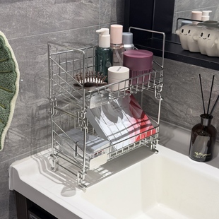 浴室304不锈钢卫生间专用置物架家用台面洗漱物品放置收纳淋浴架