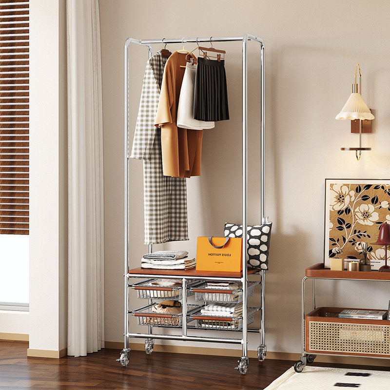 实木高端衣帽架收纳柜一体家用挂衣落地架子可移动衣服收纳置物架,收纳整理,衣架收纳架/盒,淘宝优惠券,粉丝福利购,淘宝优惠卷