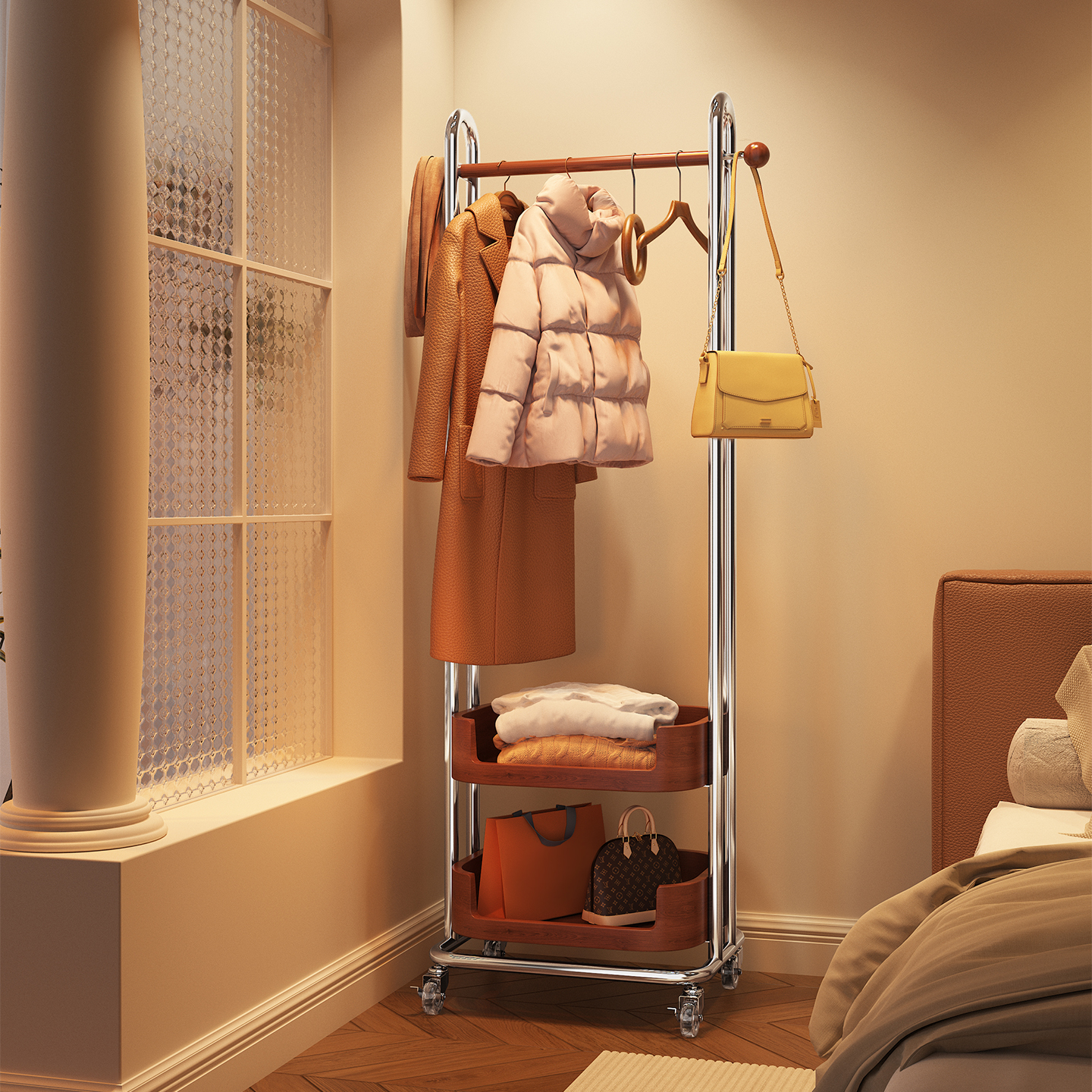 a生挂衣架卧室落地衣帽架挂包架