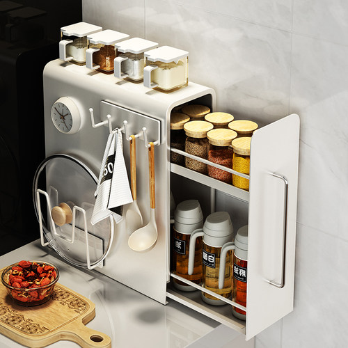 a生双层抽拉式厨房调料置物架