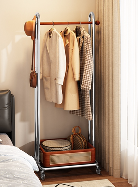 卧室移动挂衣架落地家用高端衣帽架次净衣服置物架房间晾晒衣神器