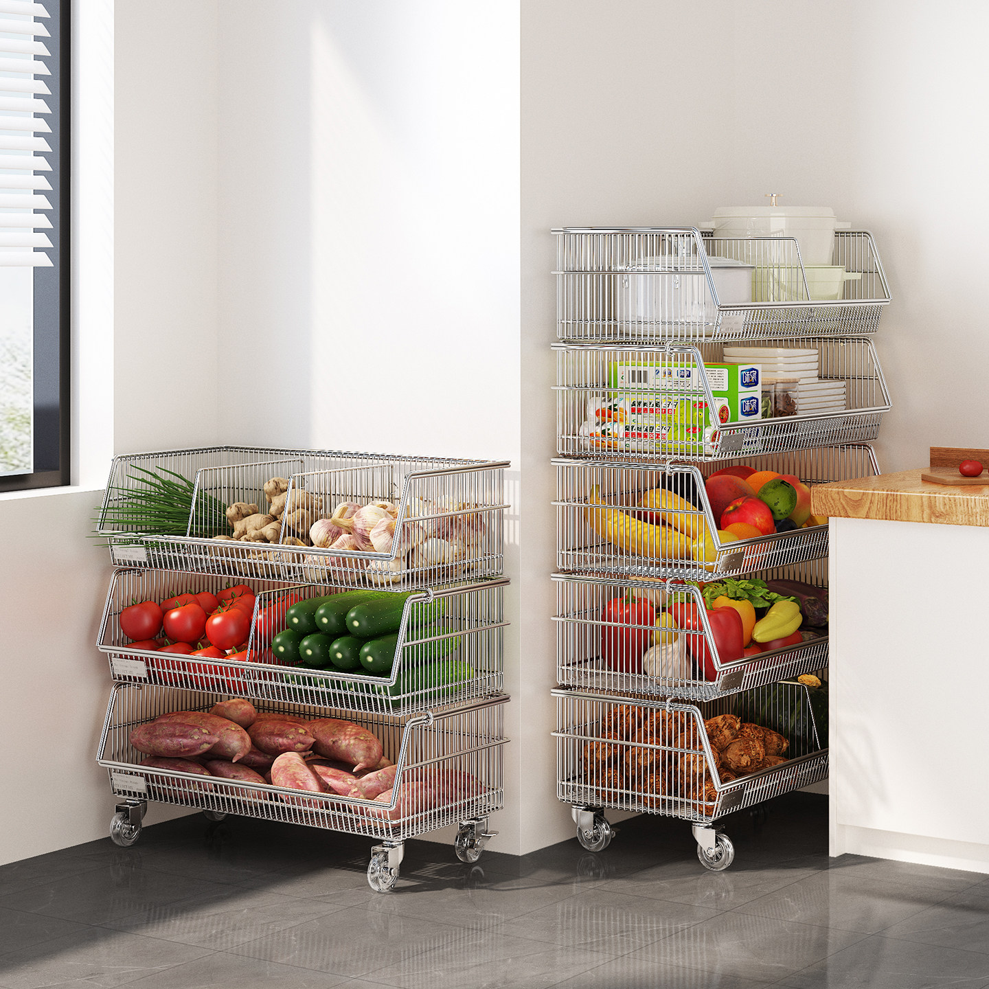 a生厨房置物架多功能多层菜篮子