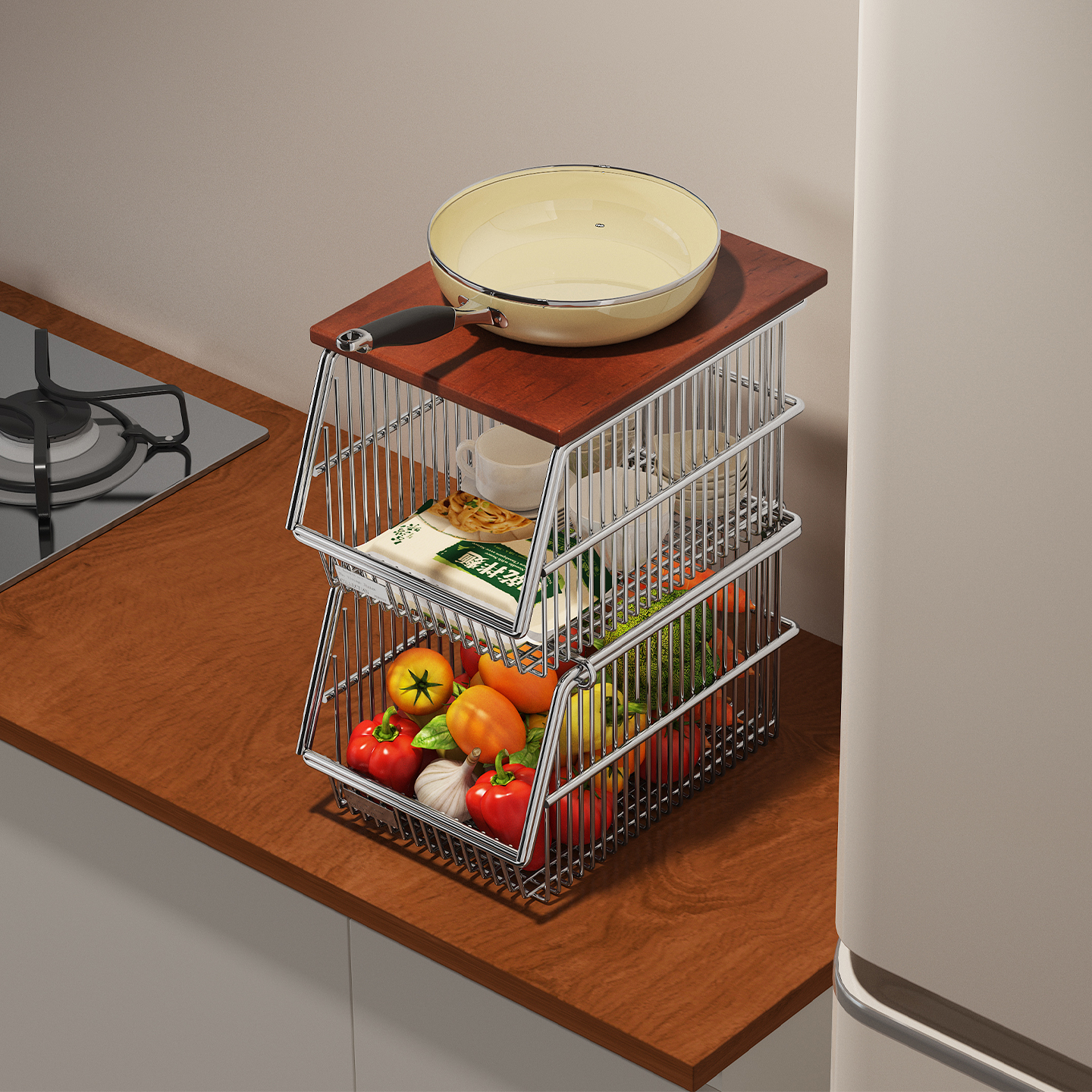 a生架子置物架多层极窄夹缝台面