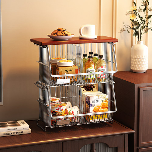 a生中古风台面零食收纳筐置物架