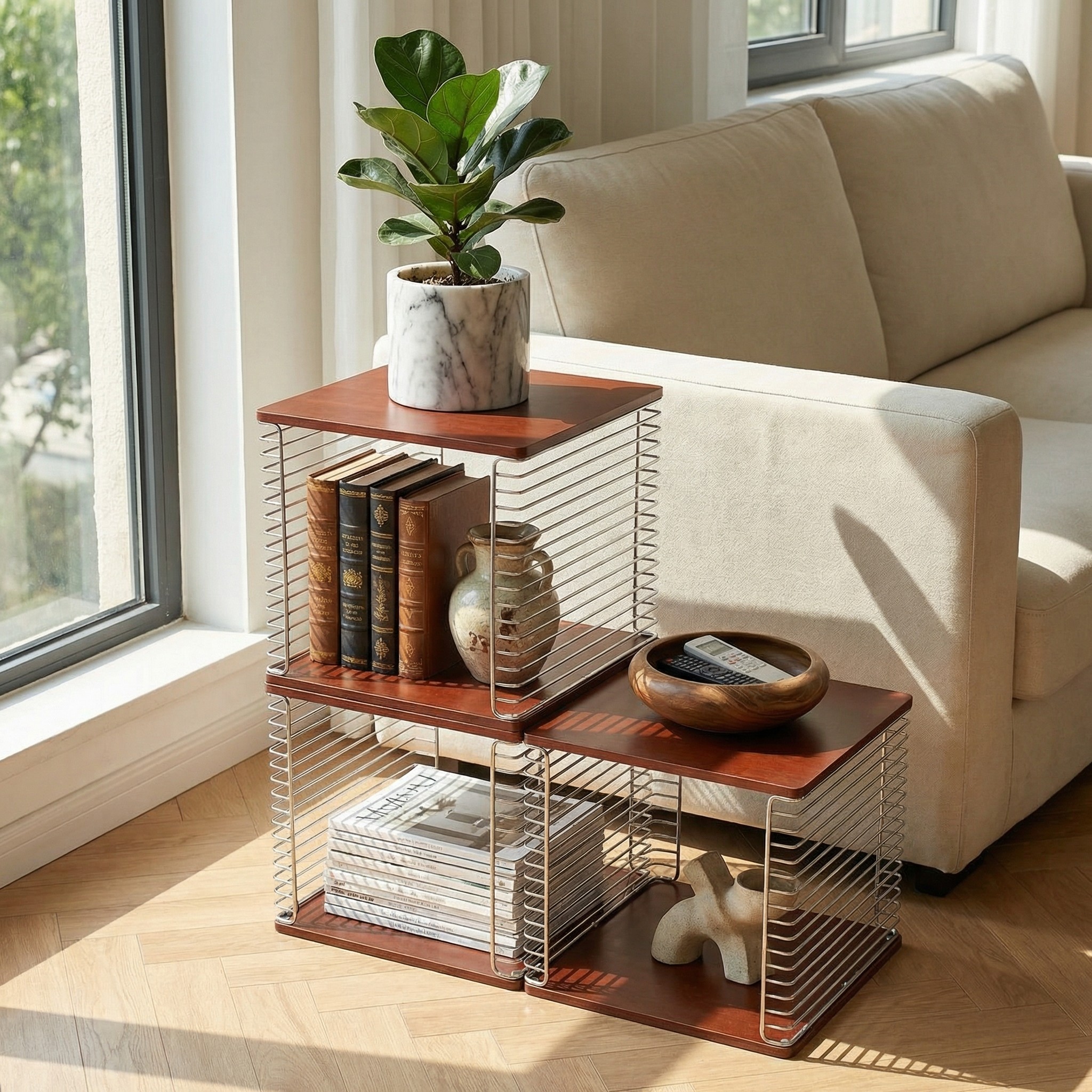 可移动茶几小户型现代简约边柜不锈钢客厅新款沙发边几组合置物架,住宅家具,其他架类,淘宝优惠券,粉丝福利购,淘宝优惠卷