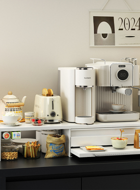 a生桌面咖啡机置物架增高架水吧台金属台面杯子茶杯抽屉收纳架子