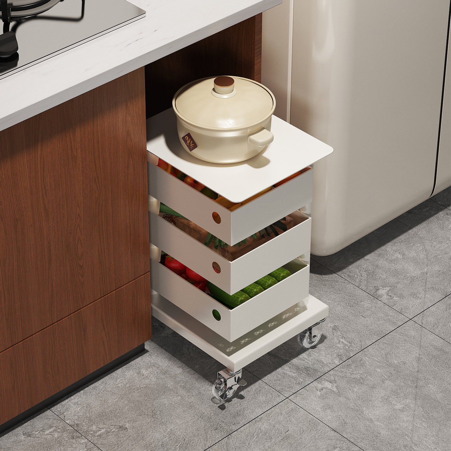 a生厨房蔬菜收纳筐夹缝置物架子