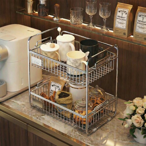 a生不锈钢桌面杯子置物架果蔬篮