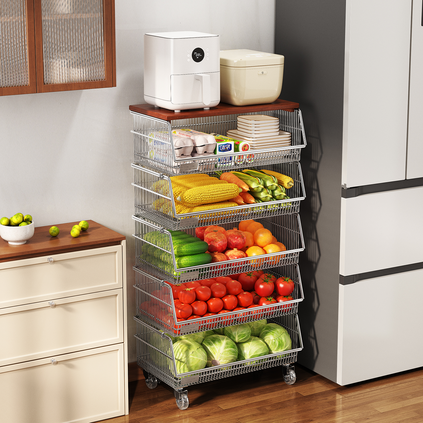 a生厨房蔬菜置物架零食收纳推车