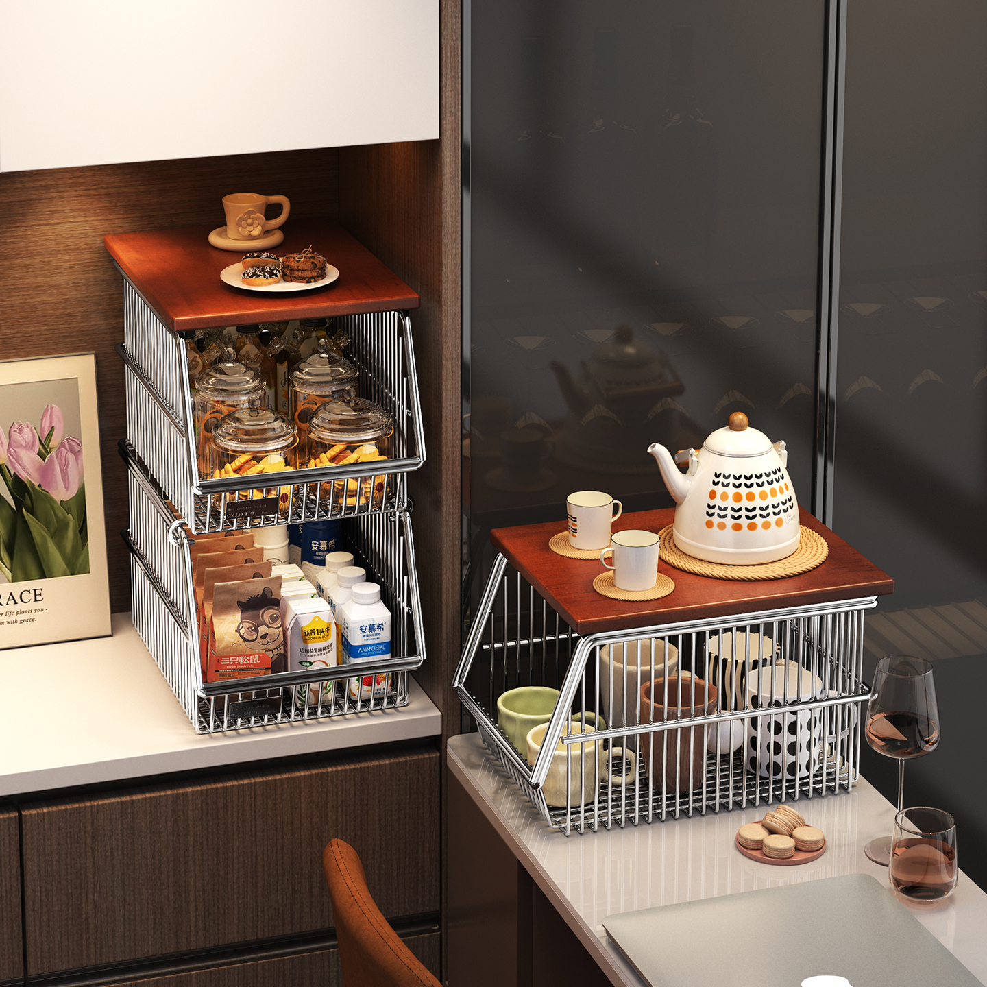 a生零食置物架台面收纳架蔬菜架