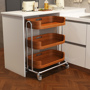 厨房菜篮子置物架蔬菜收纳筐多功能收纳推车可移动储物柜锅架托架