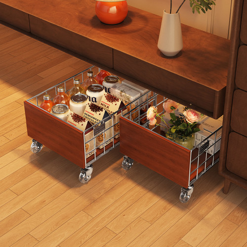 a生家用客厅桌下零食收纳小推车