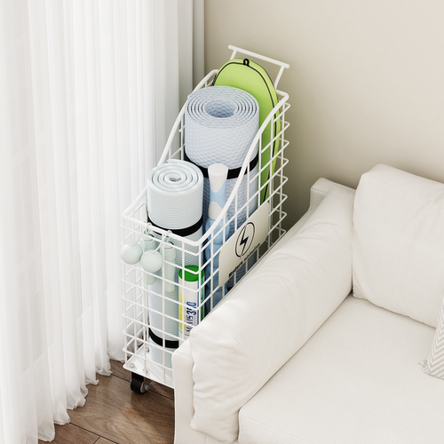 a生瑜伽垫收纳筐夹缝收纳小推车