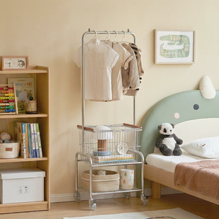儿童衣帽架落地挂衣架子现代男孩女孩小户型卧室家用收纳落地衣柜