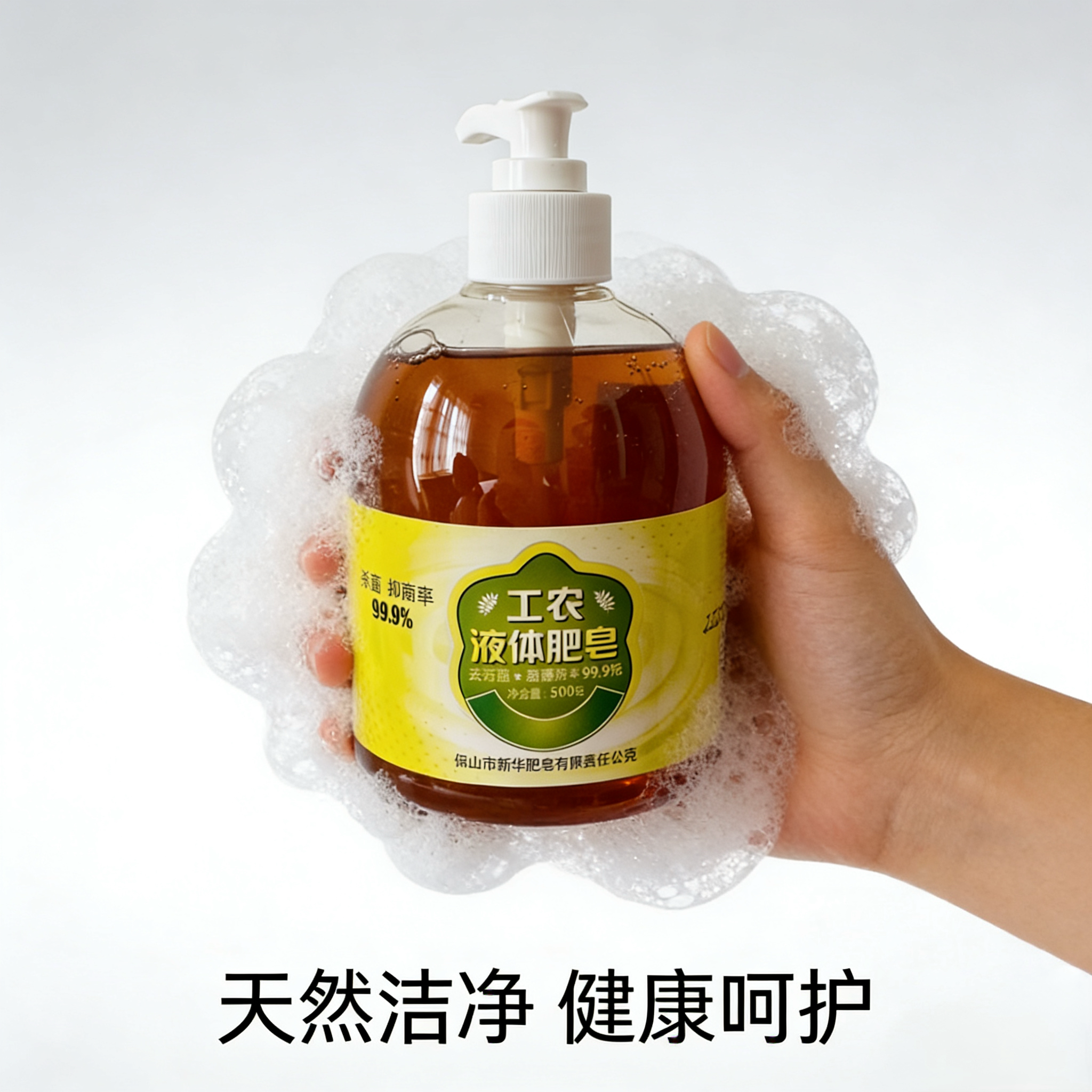 保山新华肥皂厂500g工农液体肥皂野生香果清洁剂洗手洗衣液纯植物