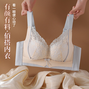 幸福狐狸新款 抗菌内衣女温感小胸聚拢无钢圈上托收副乳调整型文胸