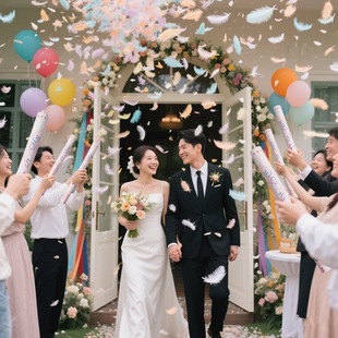 网红羽毛礼炮加量填充礼花炮手持婚礼礼炮枪礼花筒花瓣雨结婚礼炮