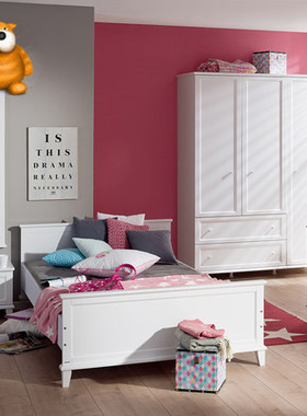 Paidi Sophia女孩公主床/实木带护栏单人儿童床北欧式非松木