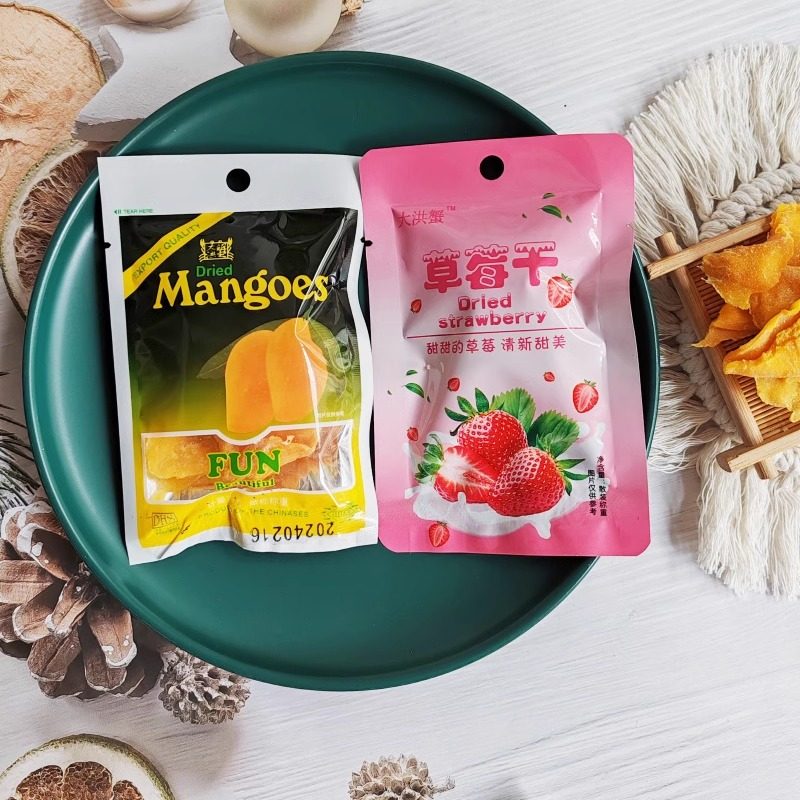 大洪蟹芒果干500g散装草莓干果脯蜜饯特产休闲茶配零食独立小包装