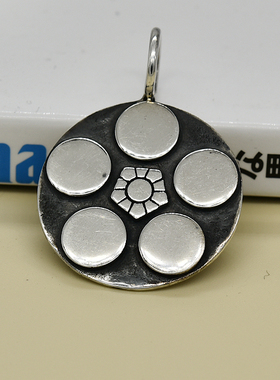 泰国日系圆牌纯银吊坠