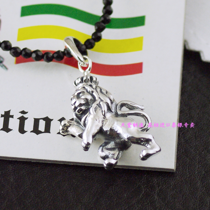 泰国进口正品纯银立体狮王吊坠