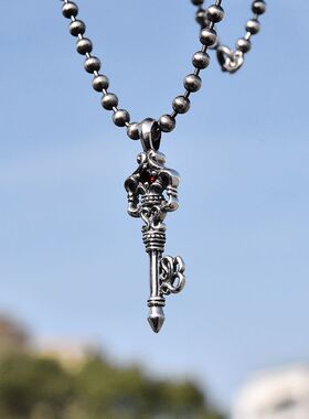 进口女士925纯银宫廷镶钻钥匙坠