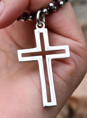 进口男女款925纯银精简十字架坠