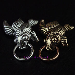 泰国进口,钱包DIY纯铜925纯银鲤鱼和尚头