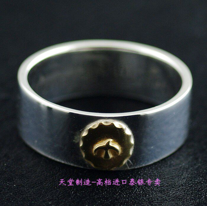 泰国进口老鹰图腾标志925纯银男女款指环戒指情侣对戒