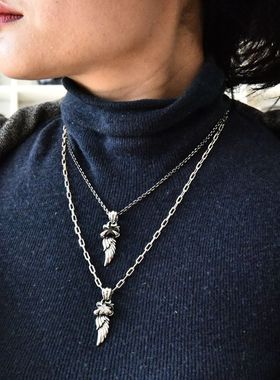 复古款风天使之翼纯银翅膀吊坠