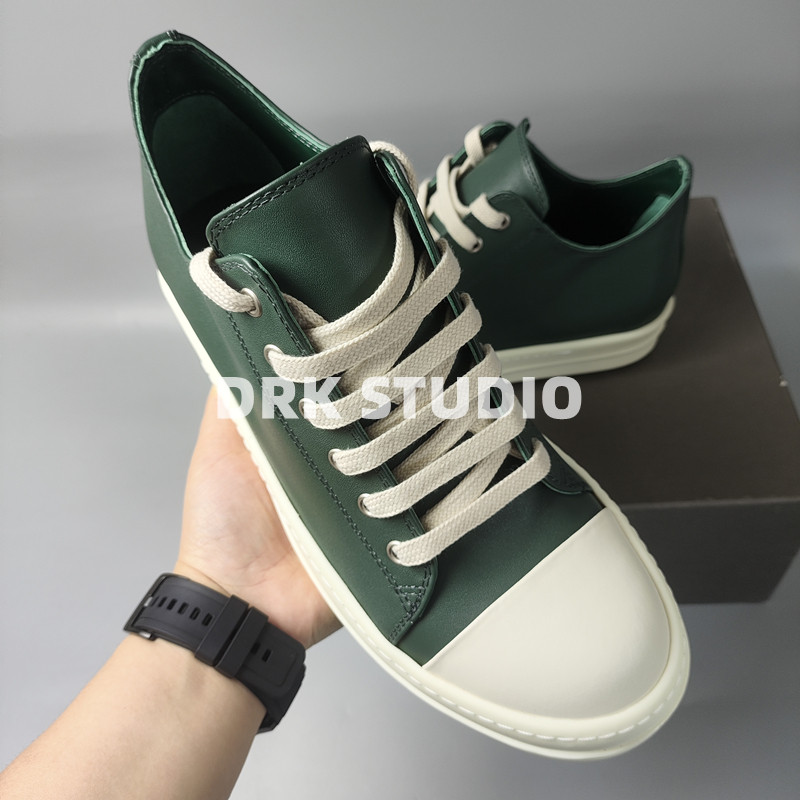 Dark Green Low-Cut Leather