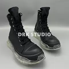 New 20Ss Thick-Soled High-Top and Low-Top Tpu Double-Layer Transparent Sole Shoes, Unisex, Dark Style