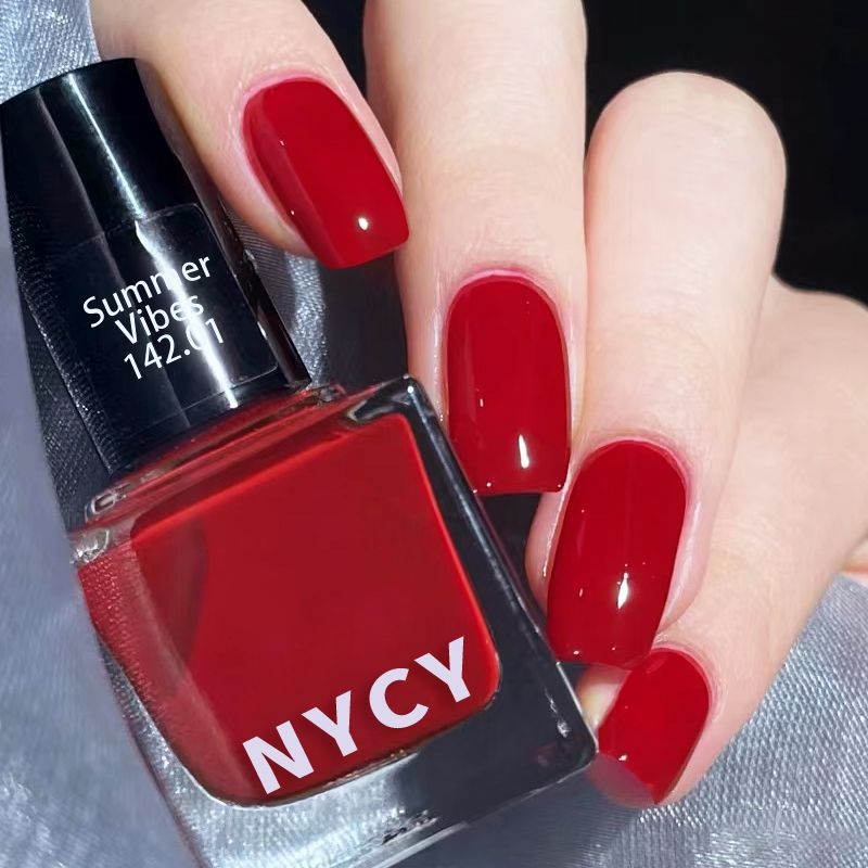 秋冬流行色指甲油大红色持久速干不可撕少女脚趾显白美甲套装全套