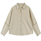 可风各长袖衬衫58013P79K126.4翻领白衬衫女长袖，女装衬衫，可风各