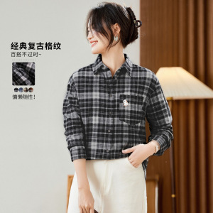 可风各磨毛衬衫58024P95K152单排扣慵懒风百搭休闲上衣，女装衬衫，可风各