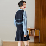 可风各套装510035P155K248假两件针织衫半身裙两件套，女装套装/套裙，可风各