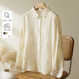 可风各苎麻衬衫58072P149K238.4苎麻匹布刺绣衬衫长袖女，女装衬衫，可风各