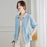 可风各长袖衬衫58013P79K126.4翻领白衬衫女长袖，女装衬衫，可风各