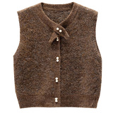 可风各针织马甲510024P49K78.4蝴蝶领亮闪闪马甲女韩版2，女装马甲，可风各