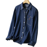 可风各长袖衬衫57068P85K136纯棉牛仔长袖衬衫，女装衬衫，可风各