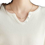 法式三粒扣纯色显瘦针织衫优雅坑条线衫毛衣，女装针织衫/毛衣，可风各