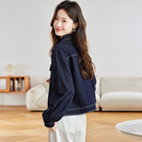 可风各棉衣59076P177K283.2加厚款短款水洗牛仔外套衬衣，女装棉衣/棉服，可风各