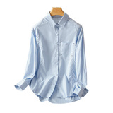 时尚百搭翻领长袖衬衫女宽松显瘦休闲上衣，女装衬衫，可风各