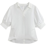 时尚百搭白色宽松长袖衬衫女春季新款韩版简约气质上衣设计感小众，女装衬衫，可风各